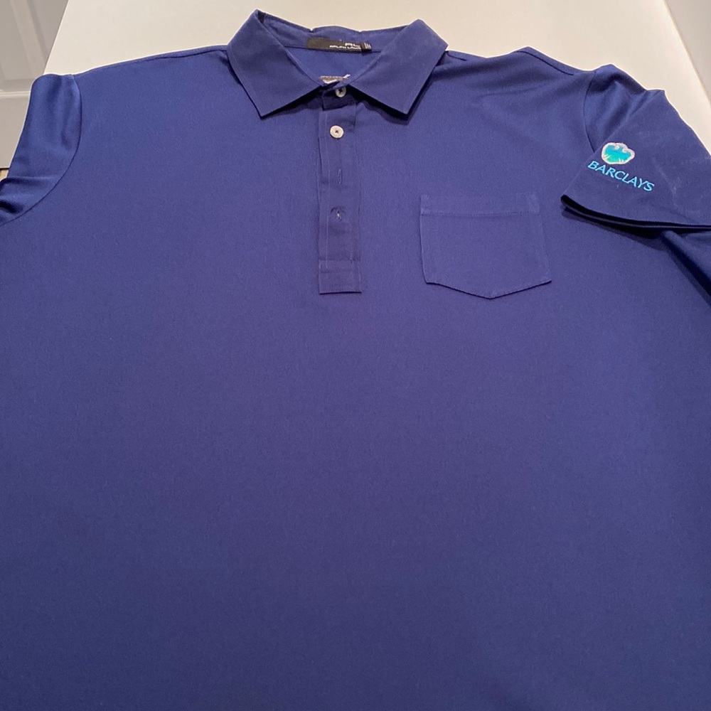 Mens RLX navy golf shirt